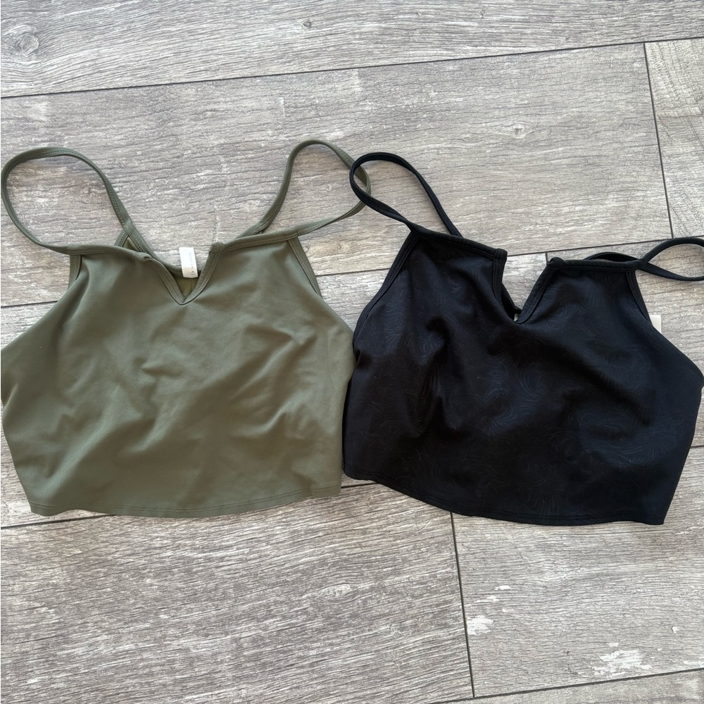 FP Movement by Free People Olive and Black Crop Tops